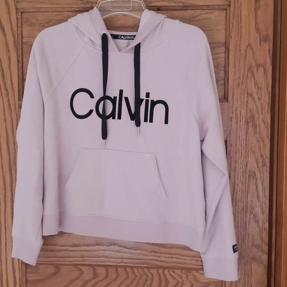 CALVIN KLEIN XL MAUVE/ROSE HOODRD SWEATSHIRT